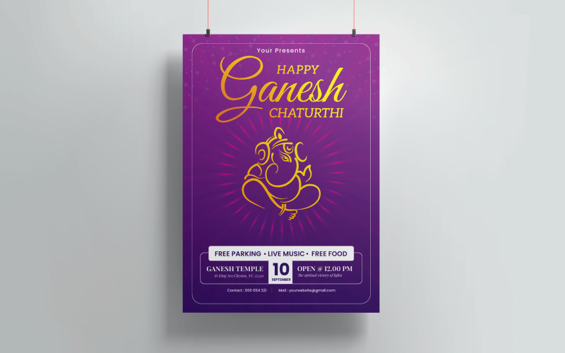 Ganesh Chaturthi Flyer Template Corporate Identity