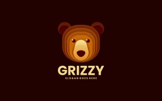 Grizzly Bear Gradient Logo Style