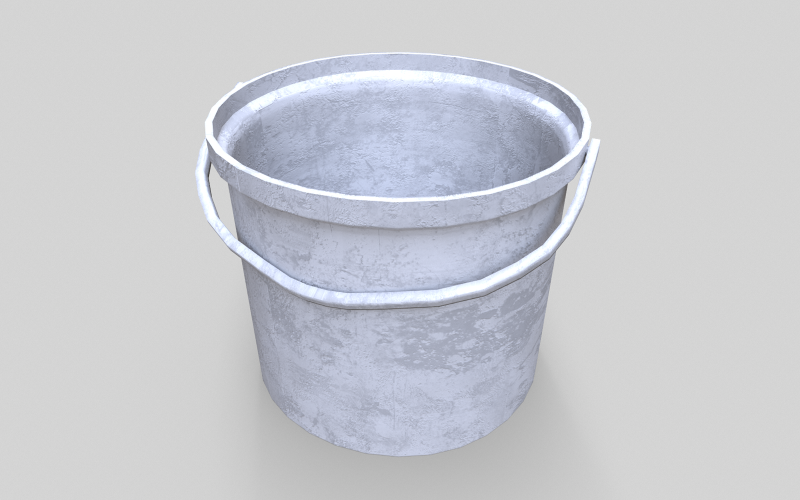 Old Paint Bucket - Game Ready Low-poly 3D model Model