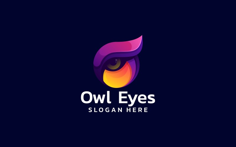 Owl Eyes Gradient Logo Style Logo Template