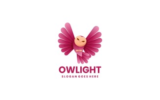 Owl Light Gradient Logo Design