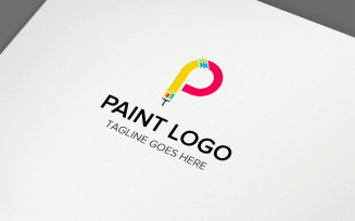 P Letter Paint Logo Template