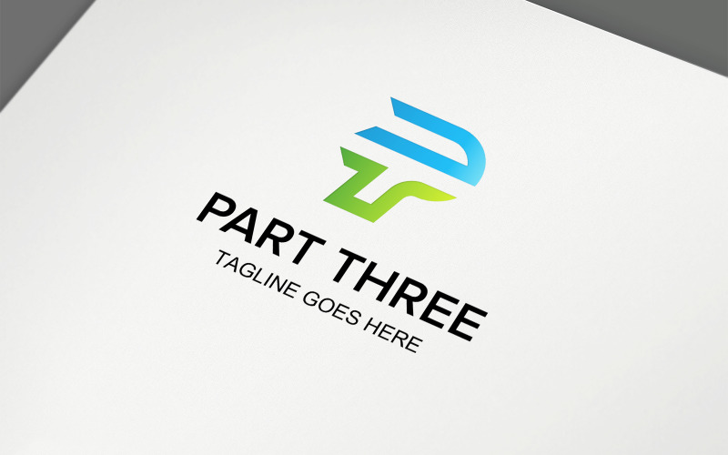 Part Three Letter PT Logo Logo Template