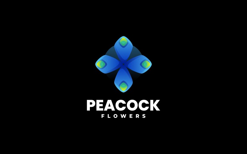 Peacock Flower Gradient Logo Logo Template