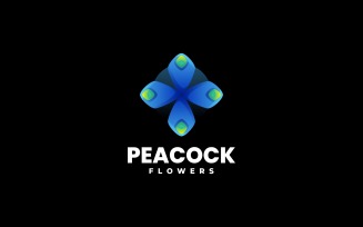 Peacock Flower Gradient Logo