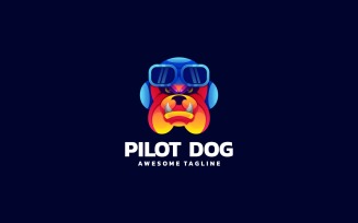 Pilot Dog Gradient Colorful Logo