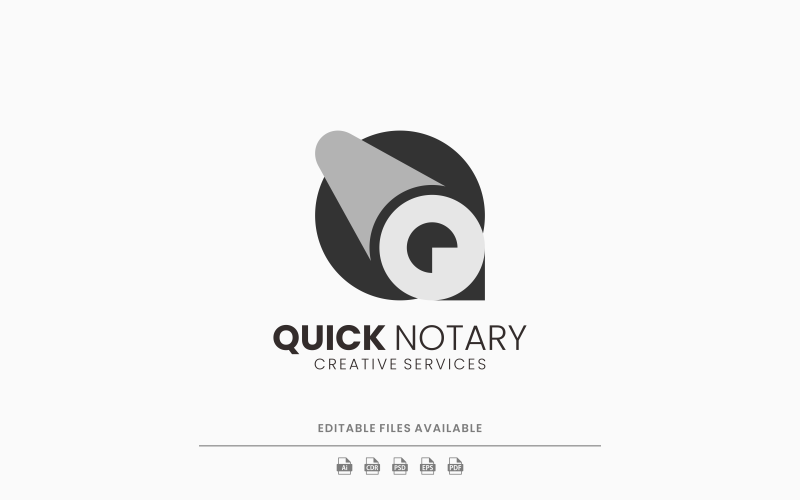 Quick Notary Silhouette Logo Logo Template