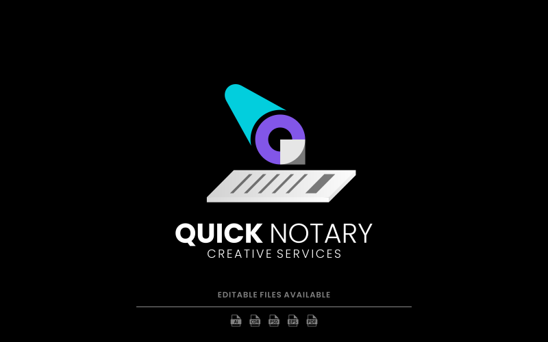 Quick Notary Simple Logo Style Logo Template
