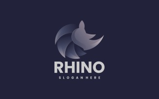 Rhino Head Gradient Logo Style