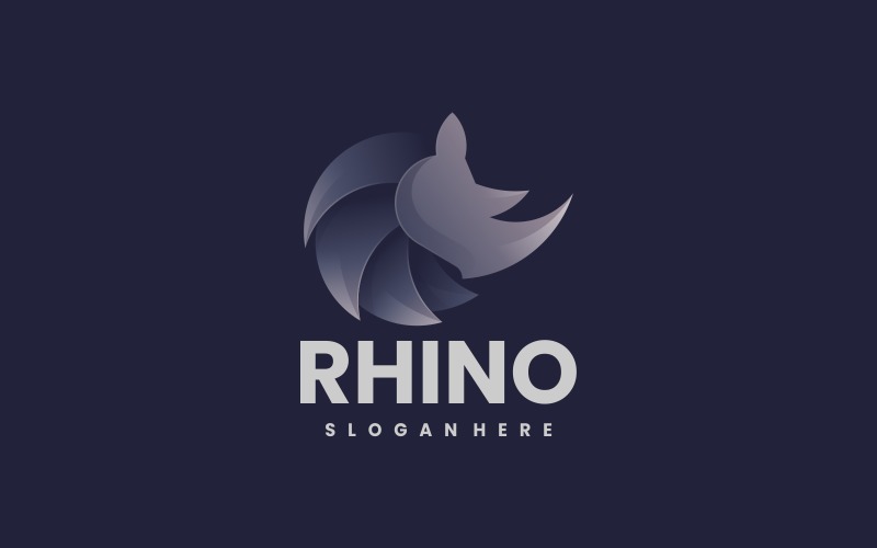 Rhino Head Gradient Logo Style Logo Template