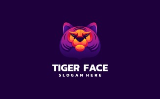Tiger Face Gradient Logo Style