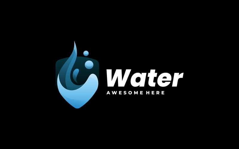 Water Gradient Logo Style Logo Template