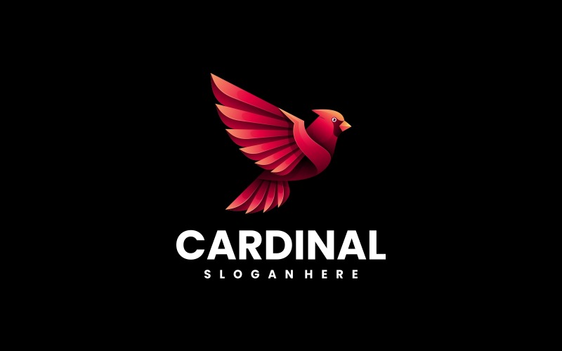 Cardinal Bird Gradient Logo Logo Template