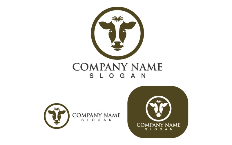 Cow Head Logo And Symbol V12 Logo Template