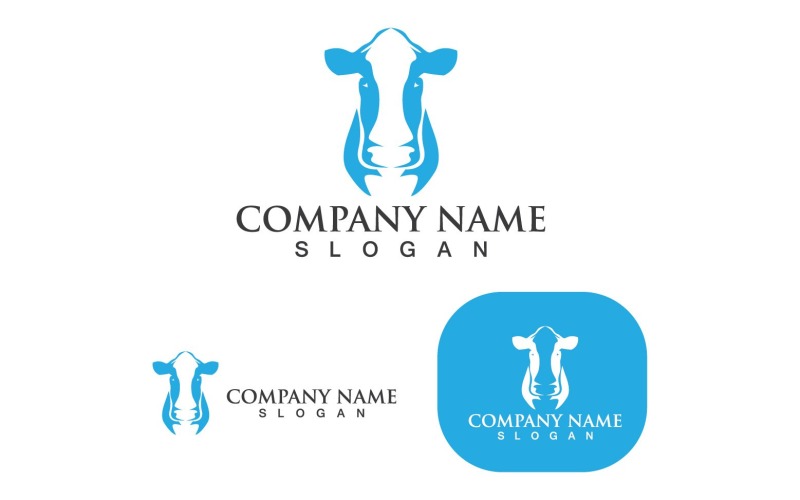 Cow Head Logo And Symbol V7 Logo Template