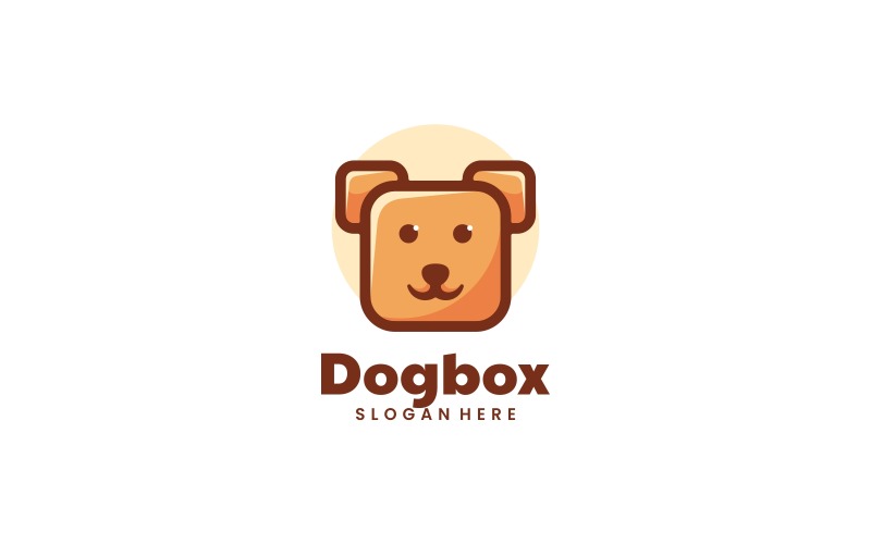 Dog Box Simple Mascot Logo Logo Template