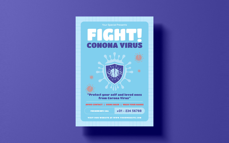 Fight Corona Medical Flyer Template Corporate Identity
