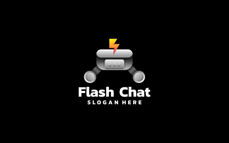 Flash Chat Gradient Logo Style Logo Template