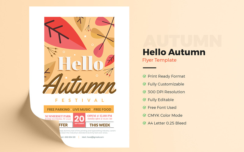 Hello Autumn Flyer Template Corporate Identity