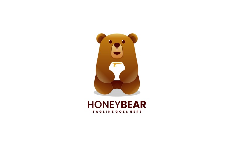 Honey Bear Gradient Logo Design Logo Template
