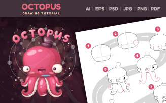 How to Draw Octopus Step by Step: Drawing lesson, Craft Templates