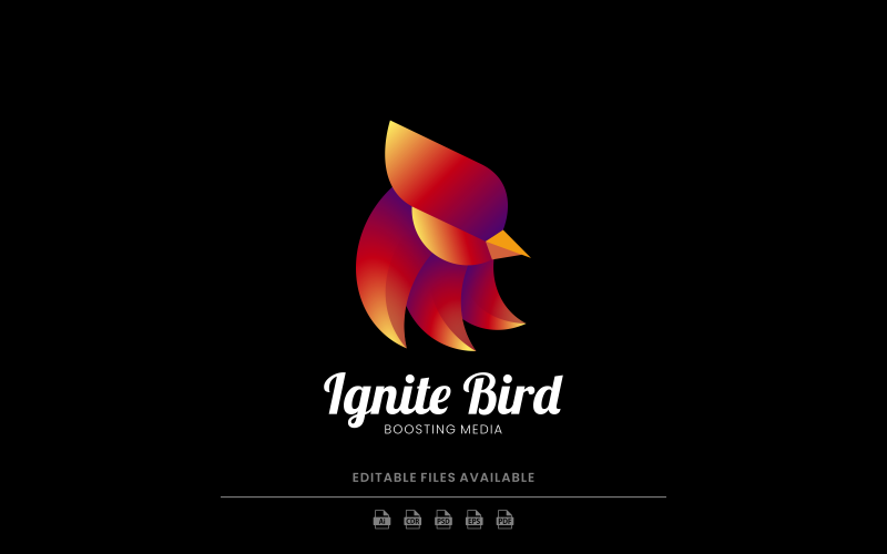 Ignite Bird Gradient Logo Logo Template