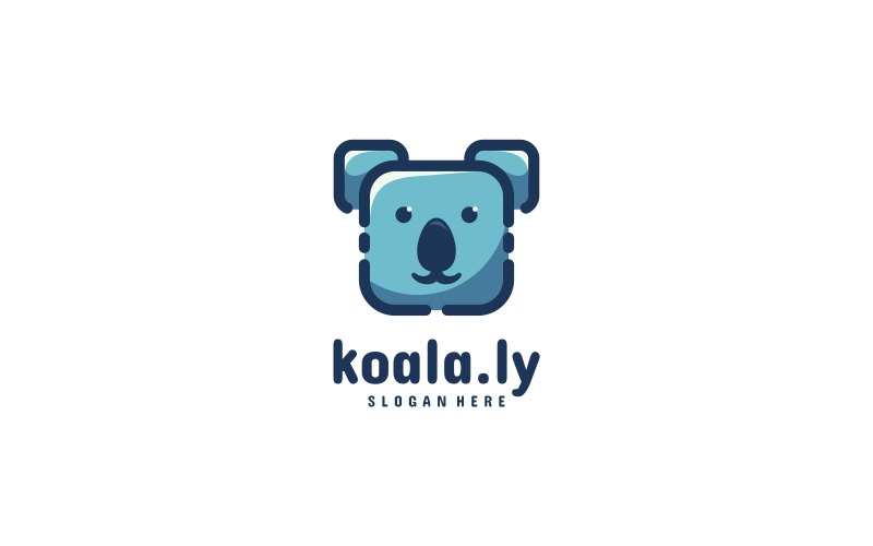 Koala Box Simple Mascot Logo Logo Template
