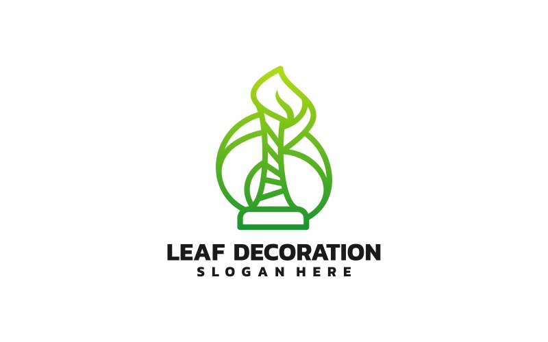 Leaf Decoration Line Art Gradient Logo Logo Template