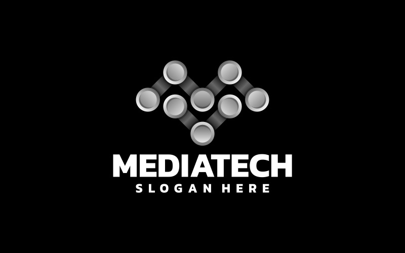 Media Tech Gradient Logo Style Logo Template