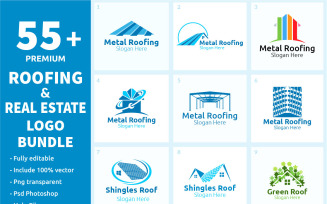55+ Real Estate Roofing Logo Bundle