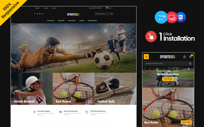 Sporties - Sport and travel Multipurpose Opencart Responsive theme OpenCart Template