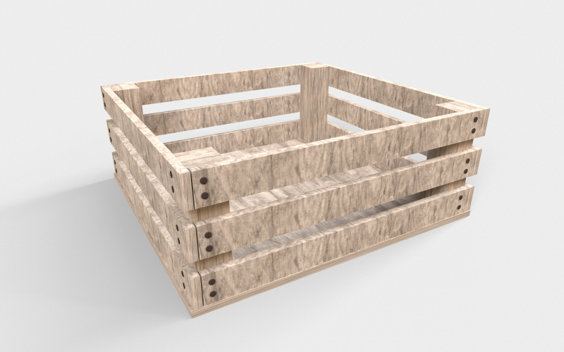 Wooden pallet crate Low-poly 3D model Model