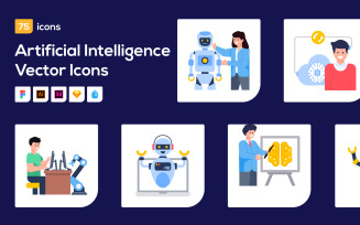 75 Artificial Intelligence Vector Icon