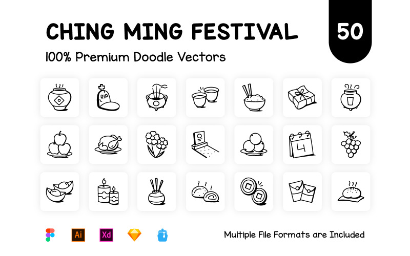 50 China Festival Icons (Ching Ming) Icon Set