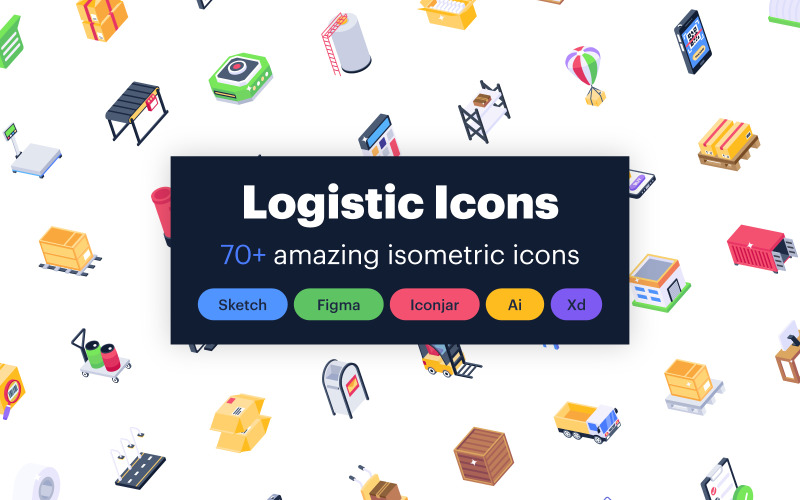 Pack of Logistic Services Isometric Icons Icon Set