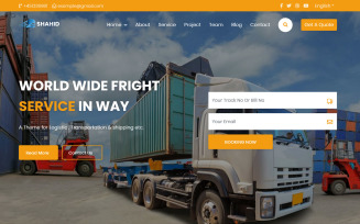 Shahid - Logistic & Transportation Moving Company Landing Page Template