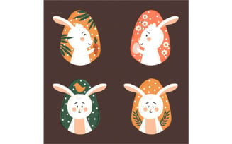 Easter Egg Bunnies Illustration