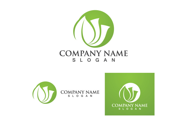 Leaf Green Logo And Symbol Nature V2 Logo Template
