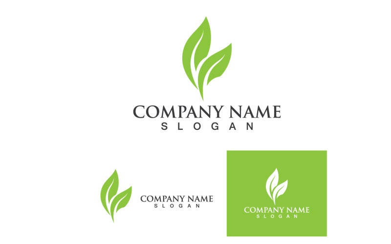 Leaf Green Logo And Symbol Nature V8 Logo Template