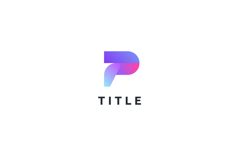 Vibrant Geometrical P Tech Shading Monogram Logo Logo Template