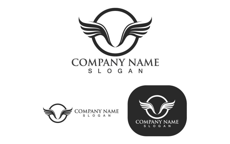 Wing Bird Falcon Logo And Symbol V10 Logo Template