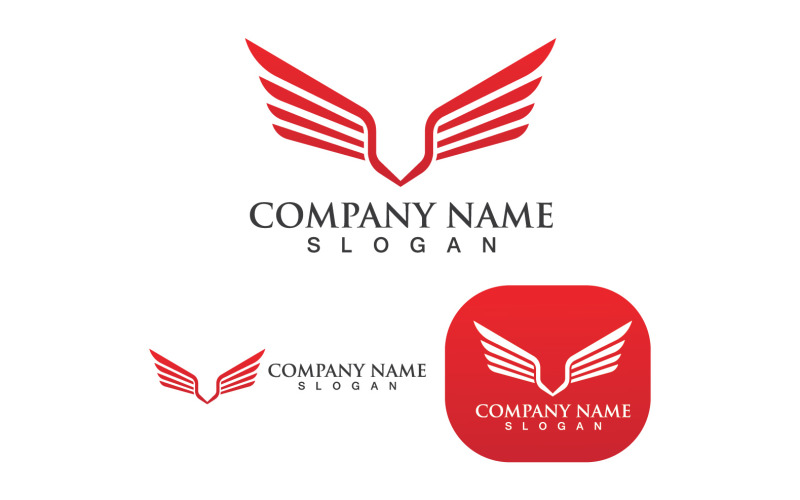 Wing Bird Falcon Logo And Symbol V9 Logo Template