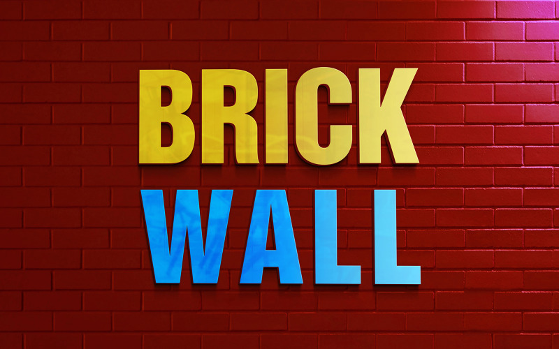Logo Mockup on Red Brick Wall Product Mockup
