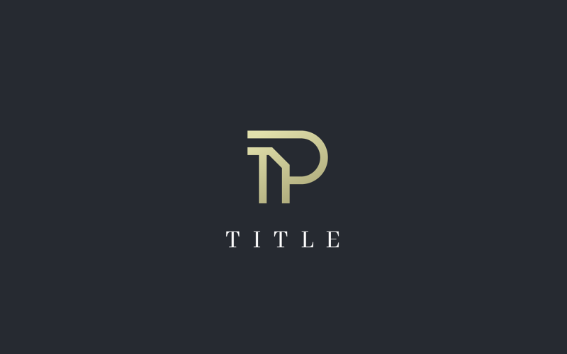 Luxury Geometrical P Golden Monogram Logo Logo Template