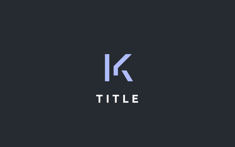 Vibrant Geometrical K Purple Tech Monogram Logo Logo Template
