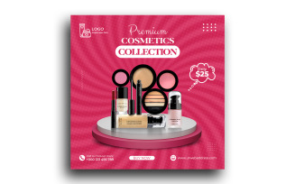 Cosmetics beauty products sale social media post instagram post template
