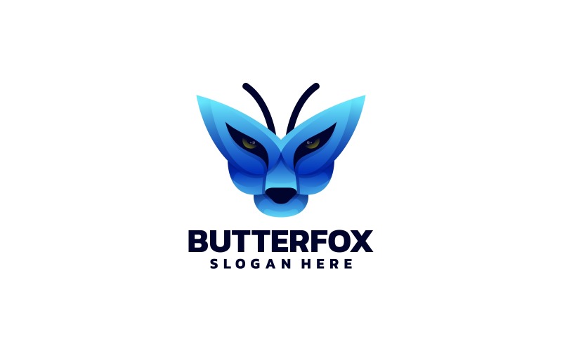 Butterfly Fox Gradient Logo Logo Template