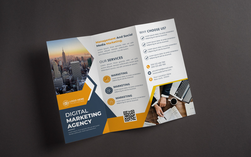 Corporate Business Tri Fold Brochure Cover Template Layout Corporate Identity