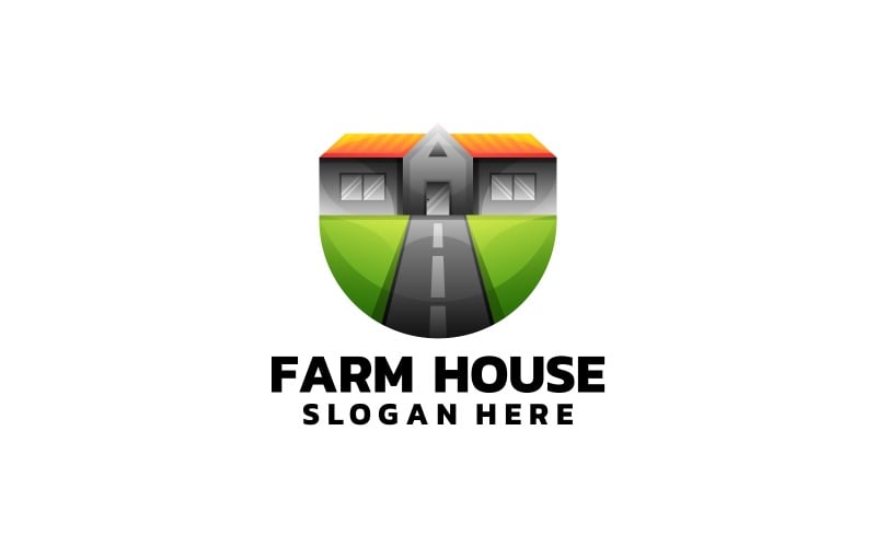 Farm House Gradient Logo Style Logo Template