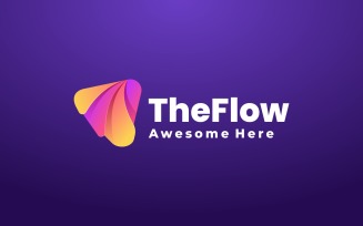 Flow Media Gradient Colorful Logo